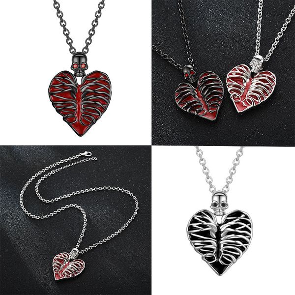 chest-shaped heart skull wedding red black drops of oil necklace pendant jewelry dropshipping, Silver
chest-shaped heart skull wedding red black drops of oil necklace pendant jewelry dropshipping, Silver