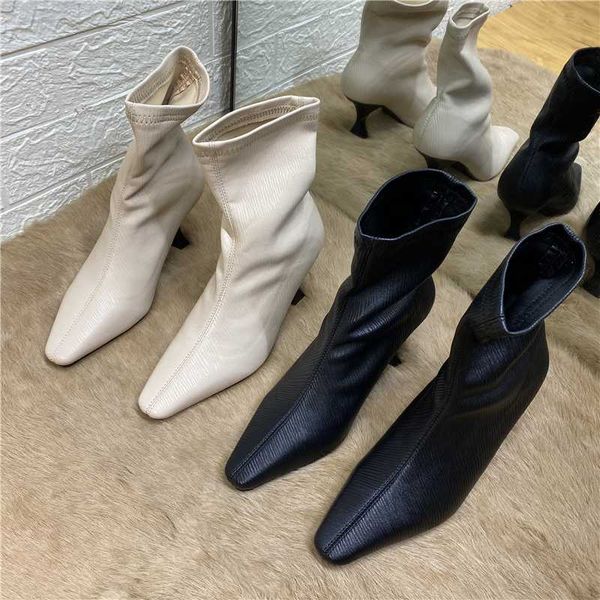 boots deat 2021 spring autumn fashion casual pointed thin heel high heels genuine leather single shoes women cool sf213, Black
boots deat 2021 spring autumn fashion casual pointed thin heel high heels genuine leather single shoes women cool sf213, Black