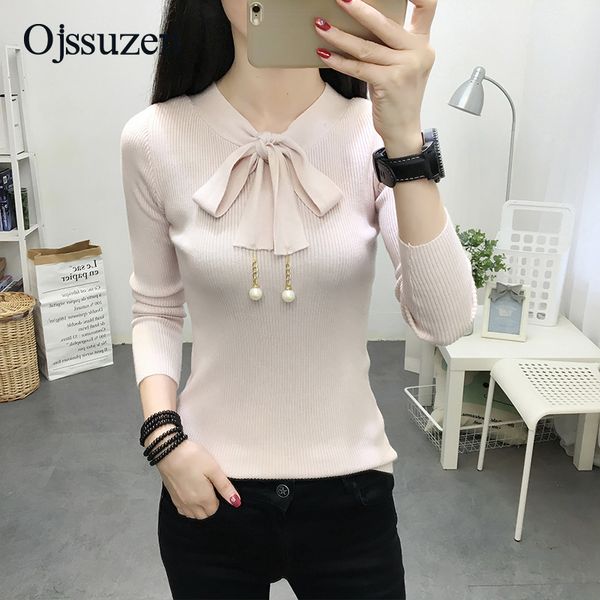 with beading v neck elasticity knitting sweater women's pullover black autumn winter female sweaters clothes bow white, White;black
with beading v neck elasticity knitting sweater women's pullover black autumn winter female sweaters clothes bow white, White;black