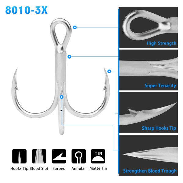 10pcs/lot fishing hooks high steel carbon material treble fishing hook round folded saltwater bass 2# 4# 6# 8# 10# tackle tool
10pcs/lot fishing hooks high steel carbon material treble fishing hook round folded saltwater bass 2# 4# 6# 8# 10# tackle tool