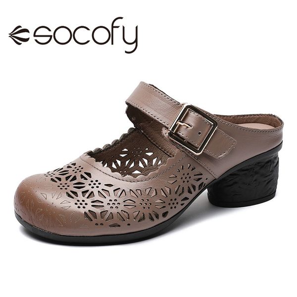 socofy women leather pump floral buckle strap hollow out block slip on heel mules mid heel sandals party dress shoes 2020, Black
socofy women leather pump floral buckle strap hollow out block slip on heel mules mid heel sandals party dress shoes 2020, Black