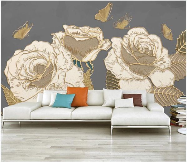 3d wallpaper custom p mural beautiful hand-painted rose butterfly golden embossed lines 3d wall murals wallpaper for living room
3d wallpaper custom p mural beautiful hand-painted rose butterfly golden embossed lines 3d wall murals wallpaper for living room