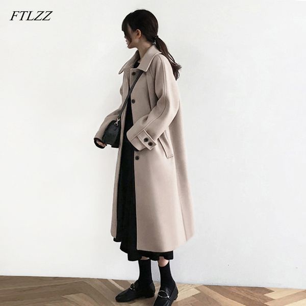ftlzz new autumn winter cashmere trench jacket women casual wool blend coat thickness warm button pocket woolen jackets, Black
ftlzz new autumn winter cashmere trench jacket women casual wool blend coat thickness warm button pocket woolen jackets, Black