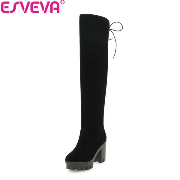 boots esveva 2021 women platform 3cm over the knee lace up square high heels solid autumn shoes round toe woman size 34-43, Black
boots esveva 2021 women platform 3cm over the knee lace up square high heels solid autumn shoes round toe woman size 34-43, Black