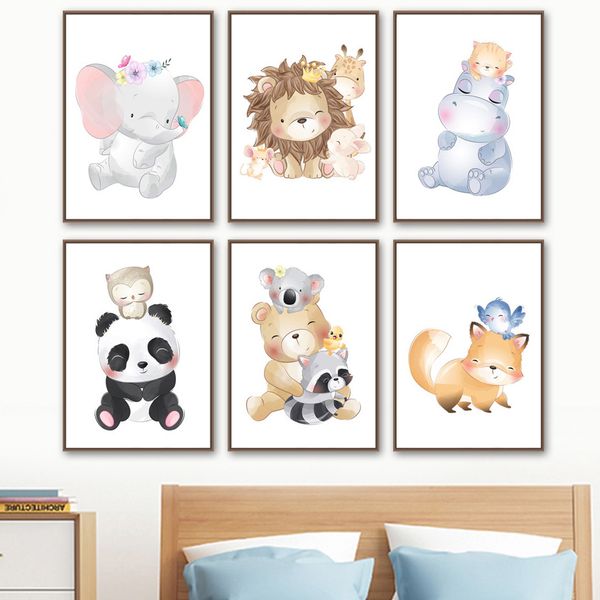 elephant panda lion bear fox raccoon hippo wall art canvas painting nordic posters and prints wall pictures baby kids room decor
elephant panda lion bear fox raccoon hippo wall art canvas painting nordic posters and prints wall pictures baby kids room decor