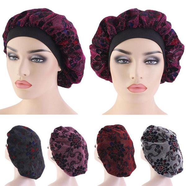 women bonnet cap night sleep hair protect turban head cover wide band adjust hat printed glitter muslim bonnet skullies beanies, Blue;gray
women bonnet cap night sleep hair protect turban head cover wide band adjust hat printed glitter muslim bonnet skullies beanies, Blue;gray