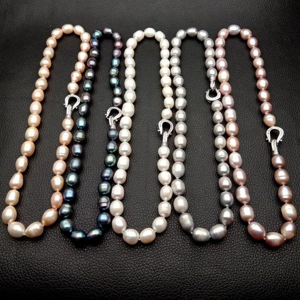 y·ying 17" 10mmx12mm white black gray pink purple rice freshwater pearl necklace, Golden;silver
y·ying 17" 10mmx12mm white black gray pink purple rice freshwater pearl necklace, Golden;silver