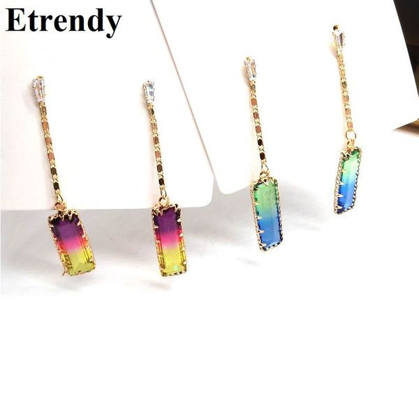 mixed color crystal long earrings for women 2020 new rainbow korean earrings geometric party jewelry, Silver
mixed color crystal long earrings for women 2020 new rainbow korean earrings geometric party jewelry, Silver