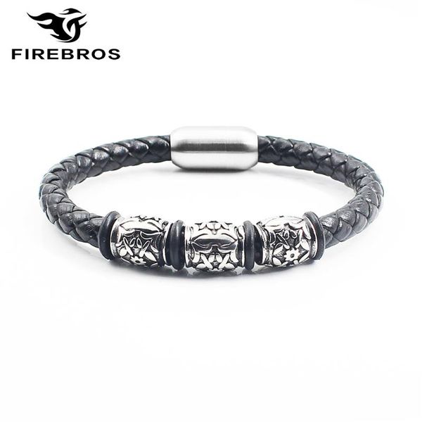 charm bracelets firebros 2021 316l magnetic clasp stainless steel retro genuine leather bracelet bangle men women antique jewelry gift, Golden;silver
charm bracelets firebros 2021 316l magnetic clasp stainless steel retro genuine leather bracelet bangle men women antique jewelry gift, Golden;silver
