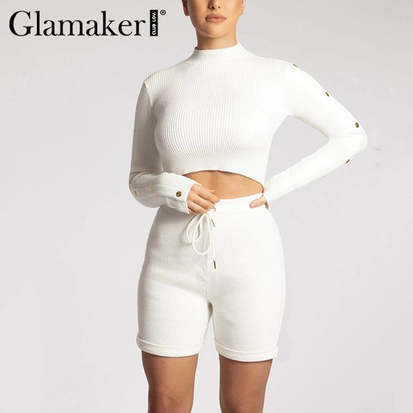women's tracksuits glamaker casual long sleeve women sets summer crop and shorts fashion streetwear white sweat outfits 2 piece set, Gray
women's tracksuits glamaker casual long sleeve women sets summer crop and shorts fashion streetwear white sweat outfits 2 piece set, Gray