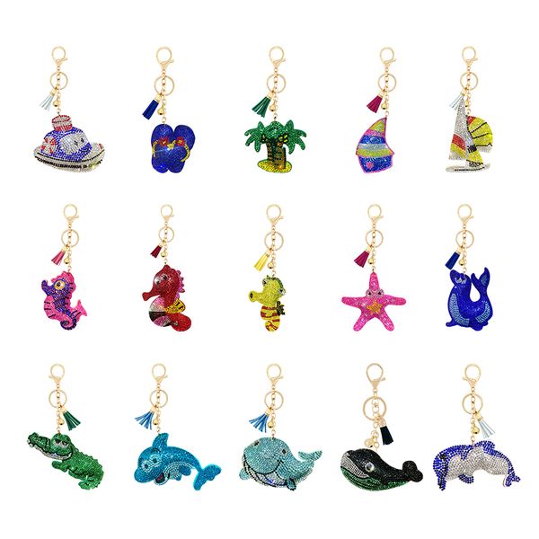 2020 new marine cartoon character series shiny rhinestone flannel keychain pendant cute small gift accessories, Silver
2020 new marine cartoon character series shiny rhinestone flannel keychain pendant cute small gift accessories, Silver