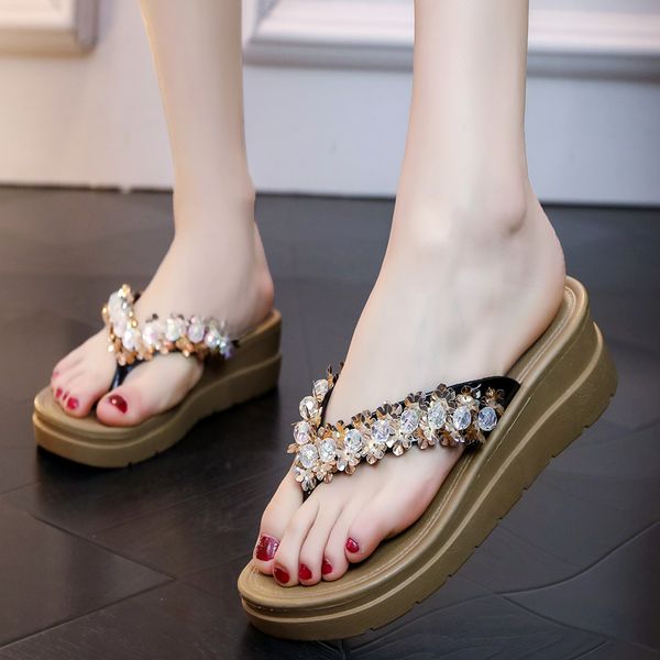 shoes woman 2020 slippers casual slipers women string bead shale female beach rubber flip flops med on a wedge heeled mules, Black
shoes woman 2020 slippers casual slipers women string bead shale female beach rubber flip flops med on a wedge heeled mules, Black