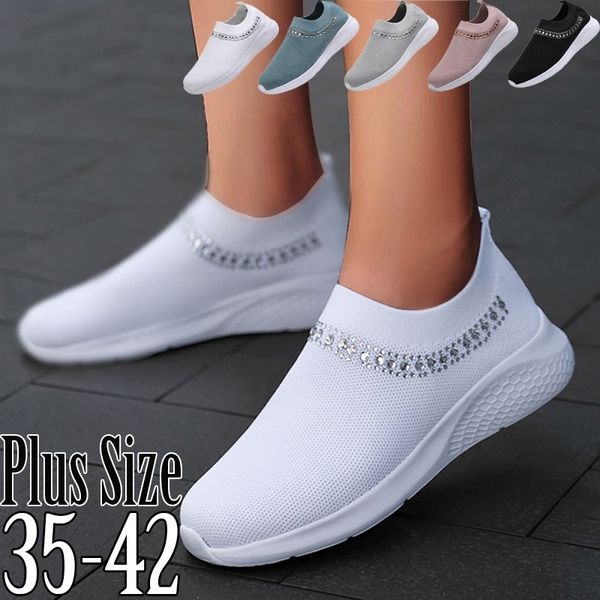 women crystals sneakers sparkly sock trainers casual slip on shoes breathable mesh running shoes lightweight plus size, Black
women crystals sneakers sparkly sock trainers casual slip on shoes breathable mesh running shoes lightweight plus size, Black