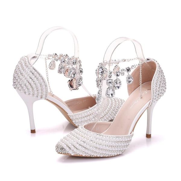 2020 new rhinestone wristband bridal shoes 9cm high heel stiletto pointed wedding shoes fashion women's sandals large size, Black
2020 new rhinestone wristband bridal shoes 9cm high heel stiletto pointed wedding shoes fashion women's sandals large size, Black