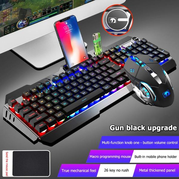 gaming mouse keyboard sets phone holder metal mechanical feel wired keyboard led gamer with rgb backlight support pc 
gaming mouse keyboard sets phone holder metal mechanical feel wired keyboard led gamer with rgb backlight support pc