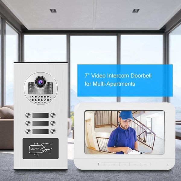7inches digital lcd monitor video intercom doorbell door phone rfid camera 3 apartments
7inches digital lcd monitor video intercom doorbell door phone rfid camera 3 apartments