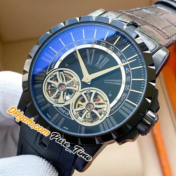luxury new excalibur 46 rddbex0280 double tourbillon automatic mens watch pvd black steel case black dial leather strap watches pure_time, Slivery;brown
luxury new excalibur 46 rddbex0280 double tourbillon automatic mens watch pvd black steel case black dial leather strap watches pure_time, Slivery;brown