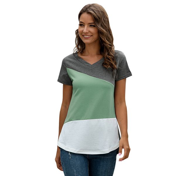 new arrival 2020 summer women short sleeve patchwork cotton t shirt casual streetwear tees fashion female clothing, White
new arrival 2020 summer women short sleeve patchwork cotton t shirt casual streetwear tees fashion female clothing, White