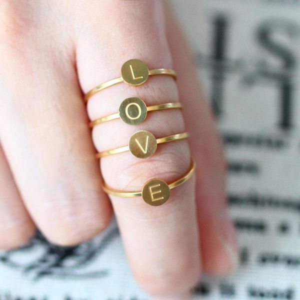 wedding rings women stainless steel letter ring finger ringcouple jewelry friend girt, Slivery;golden
wedding rings women stainless steel letter ring finger ringcouple jewelry friend girt, Slivery;golden