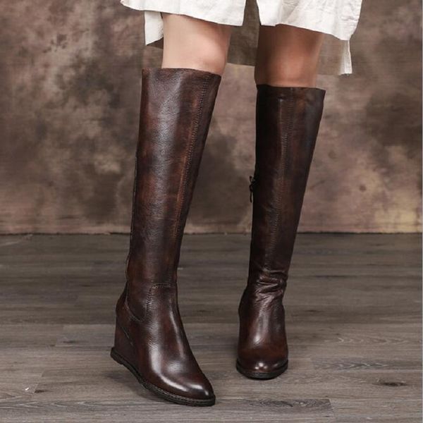 boots 2021 retro women spring autumn winter wedges long lady genuine leather plush shoes knee-high 191019, Black
boots 2021 retro women spring autumn winter wedges long lady genuine leather plush shoes knee-high 191019, Black