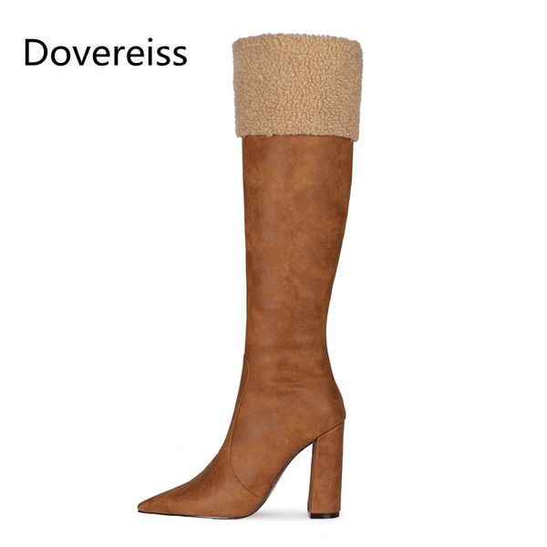 dovereiss fashion female boots winter elegant brown new consice zipper block heels pointed toe knee high boots 44 45, Black
dovereiss fashion female boots winter elegant brown new consice zipper block heels pointed toe knee high boots 44 45, Black