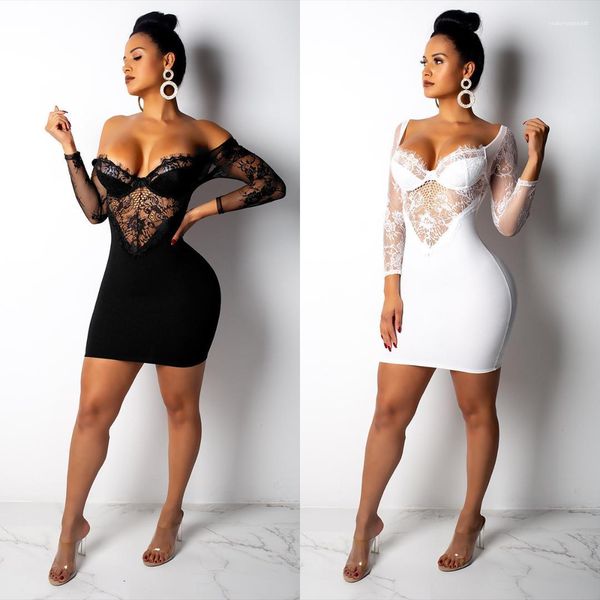 new arrival womens clothing 20ss women designer dresses fashion perspective lace v neck long sleeve backless bodycon dresses, White;black
new arrival womens clothing 20ss women designer dresses fashion perspective lace v neck long sleeve backless bodycon dresses, White;black