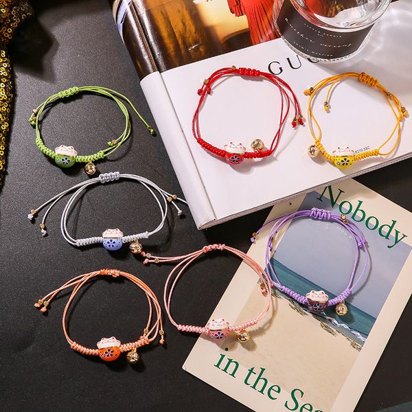 korean simple cute bell lucky cat pendant hand-woven adjustable bracelet fashion sweet girl student accessories jewelry, Golden;silver
korean simple cute bell lucky cat pendant hand-woven adjustable bracelet fashion sweet girl student accessories jewelry, Golden;silver