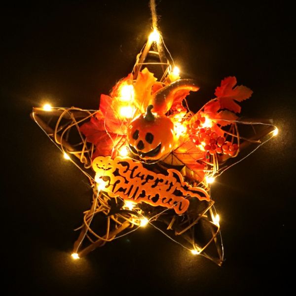 artificial halloween wreath front door hanging garland holiday home decorations with/without led light string
artificial halloween wreath front door hanging garland holiday home decorations with/without led light string