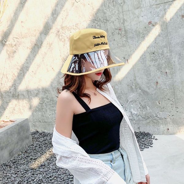 women girls semi transparent plastic beach sun visor fisherman hat letters embroidered hip-hop wide brim flat bucket cap, Blue;gray
women girls semi transparent plastic beach sun visor fisherman hat letters embroidered hip-hop wide brim flat bucket cap, Blue;gray