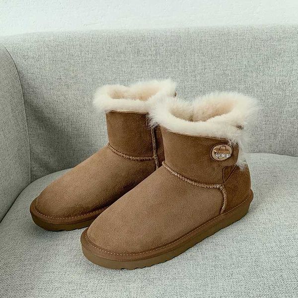 women's genuine leather wool winter flats snow boots leisure botton fashion female short ankle boots warm fur shoes for women, Black
women's genuine leather wool winter flats snow boots leisure botton fashion female short ankle boots warm fur shoes for women, Black