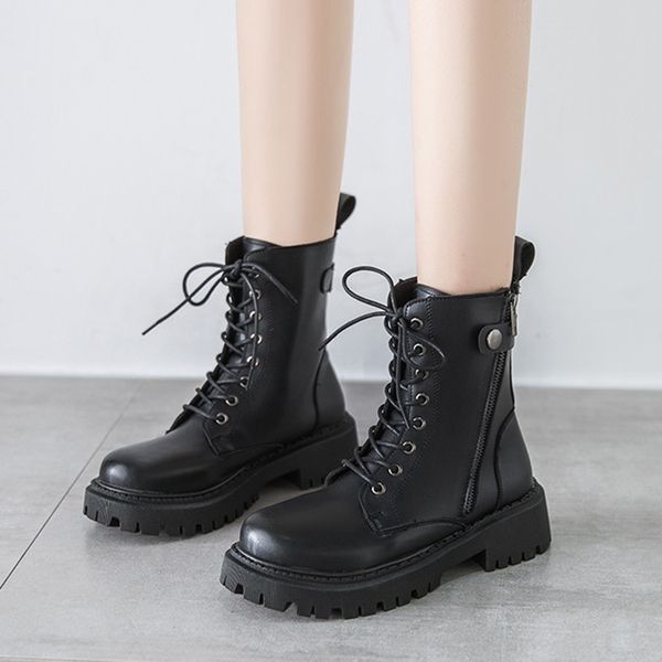 nice autumn ankle boots for women platform black motorcycle botas round toe casual lace up pu leather winter boots woman
nice autumn ankle boots for women platform black motorcycle botas round toe casual lace up pu leather winter boots woman