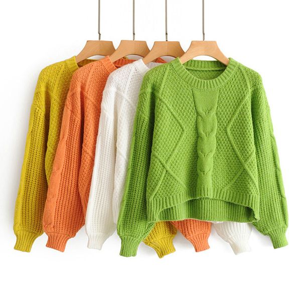 peonfly korean short loose pullover sweater women 2020 autumn winter long sleeve knitted pullover jumper female green knitwear, White;black
peonfly korean short loose pullover sweater women 2020 autumn winter long sleeve knitted pullover jumper female green knitwear, White;black