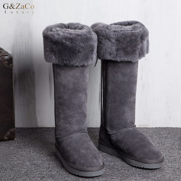 g&zaco genuine suedeleather snow boots sheepskin boots knee-high snow bow women warm shoes wool sheep fur long, Black
g&zaco genuine suedeleather snow boots sheepskin boots knee-high snow bow women warm shoes wool sheep fur long, Black