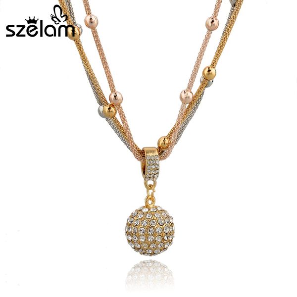szelam crystal ball necklaces pendants lovely fashion gold necklace long chain necklace for women sne140451, Silver
szelam crystal ball necklaces pendants lovely fashion gold necklace long chain necklace for women sne140451, Silver