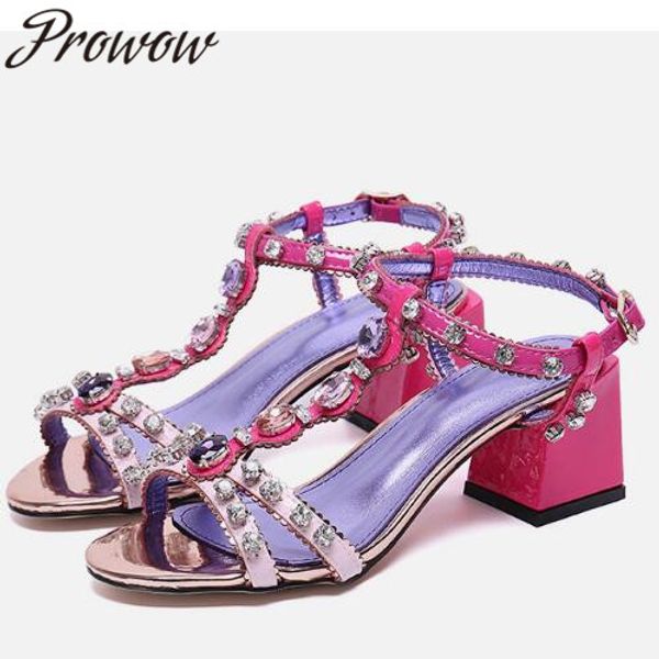 prowow new metallic leather crystal jewel beading summer sandals open toe t strap thick heel party sandals shoes women, Black
prowow new metallic leather crystal jewel beading summer sandals open toe t strap thick heel party sandals shoes women, Black