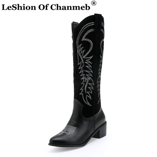 western cowboy boots for women pointy toe cowgirl boots square heels knee high retro women shoes 2020 new womens 46, Black
western cowboy boots for women pointy toe cowgirl boots square heels knee high retro women shoes 2020 new womens 46, Black