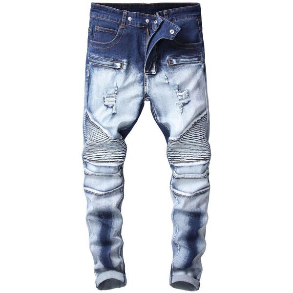 retro torn washed white denim jeans men slim fit pleated jeans men pants trendy 2020 autumn winter tight ankle biker, Blue
retro torn washed white denim jeans men slim fit pleated jeans men pants trendy 2020 autumn winter tight ankle biker, Blue
