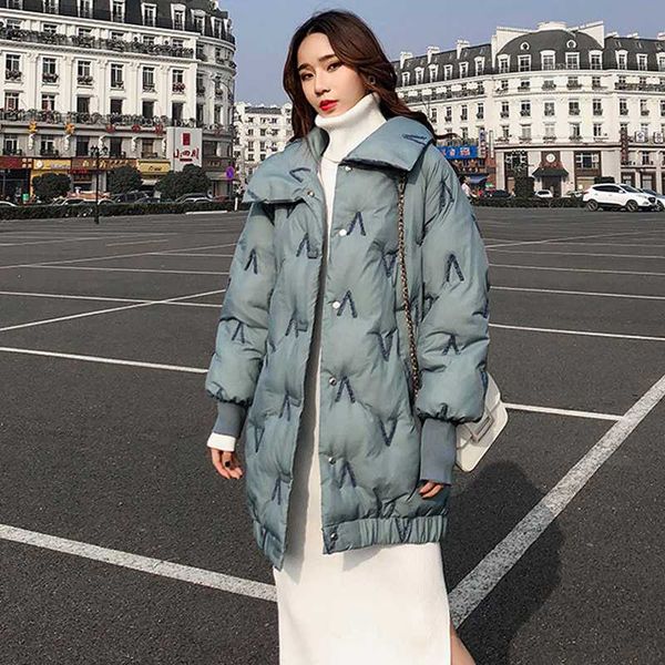 women's down & parkas winter long jacket with embroidery covered button solid woman plus size thick stand collar casual overcoat female, Black
women's down & parkas winter long jacket with embroidery covered button solid woman plus size thick stand collar casual overcoat female, Black