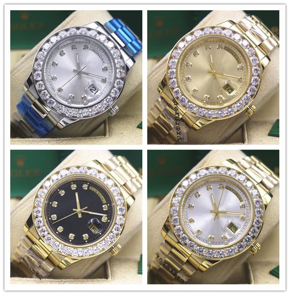 mens watches mechanical 40mm 18k yellow gold steel bracelet black dial diamond bezel watch 18338 automatic fashion wristwatches, Slivery;brown
mens watches mechanical 40mm 18k yellow gold steel bracelet black dial diamond bezel watch 18338 automatic fashion wristwatches, Slivery;brown