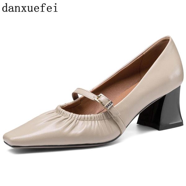 women's genuine leather metal buckle thick heel pumps 5.5cm med heel style comfortable evening dress footwear square toe shoe, Black
women's genuine leather metal buckle thick heel pumps 5.5cm med heel style comfortable evening dress footwear square toe shoe, Black