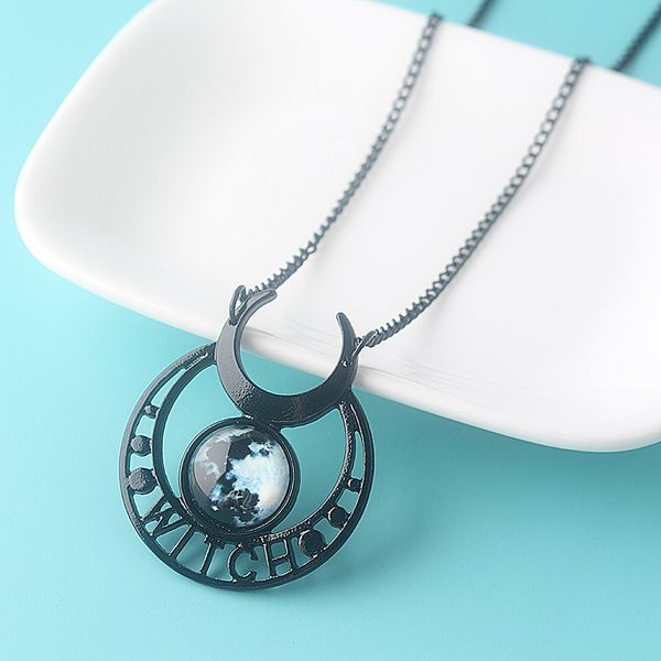new punk gothic maleficent witch black moon necklace triple moon goddess blue stone necklace for women men cosplay jewelry gift, Silver
new punk gothic maleficent witch black moon necklace triple moon goddess blue stone necklace for women men cosplay jewelry gift, Silver