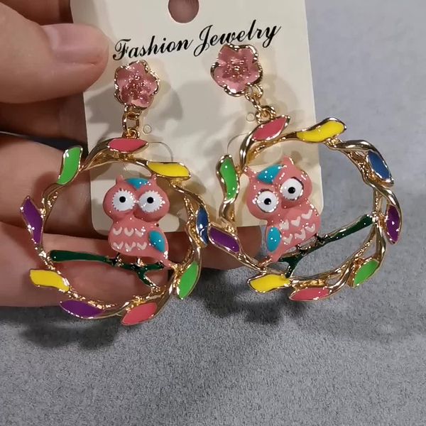 women earrings new enamel fashion popular owl drop earrings for women girls party jewelry alloy circle gold color unique big earring, Silver
women earrings new enamel fashion popular owl drop earrings for women girls party jewelry alloy circle gold color unique big earring, Silver