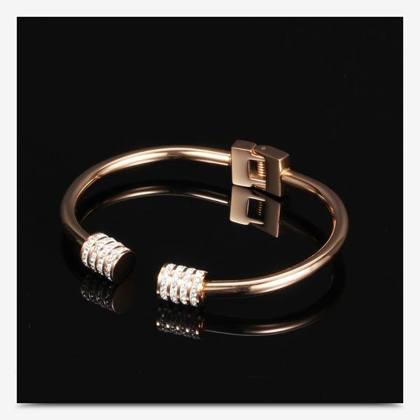 new rhinestone bracelet manchette femme popular rose gold stainless steel bangles for girlfriend gift jewelry, Black
new rhinestone bracelet manchette femme popular rose gold stainless steel bangles for girlfriend gift jewelry, Black