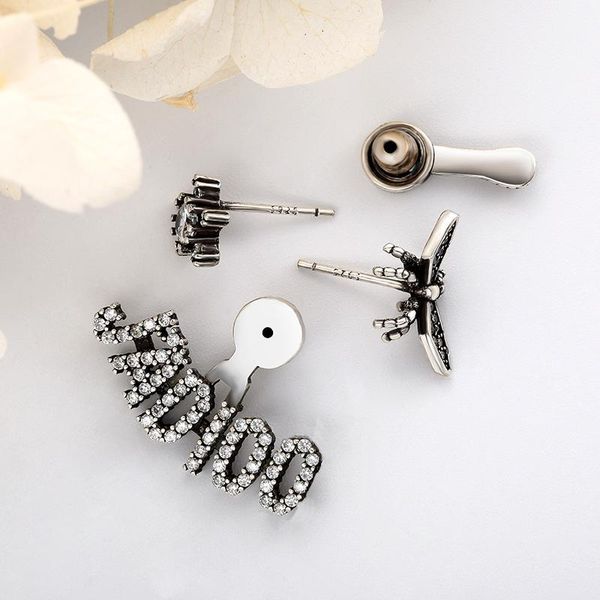 c2068 earrings for women trend needle asymmetrical star set bee earrings rhodium-plated retro zircon lady earrings, Golden;silver
c2068 earrings for women trend needle asymmetrical star set bee earrings rhodium-plated retro zircon lady earrings, Golden;silver