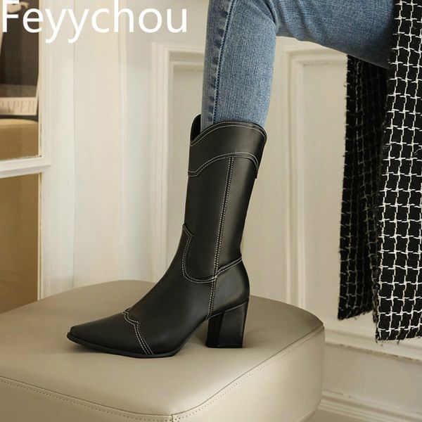 women's boots square toe 2020 high heel autumn and winter new boots pu mid-calf black yellow brown white big size 34-48
women's boots square toe 2020 high heel autumn and winter new boots pu mid-calf black yellow brown white big size 34-48