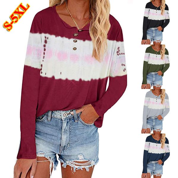 2020 Autumn & Winter New Womens Casual T-Shirts European and American Styles Women Tie-dye Printing Long-sleeved Panelled T-shirt Size S-5XL
2020 Autumn & Winter New Womens Casual T-Shirts European and American Styles Women Tie-dye Printing Long-sleeved Panelled T-shirt Size S-5XL