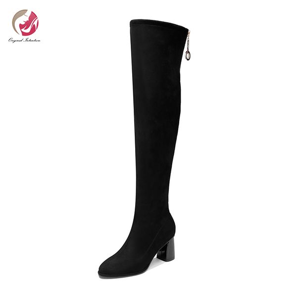original intention new over-the-knee boots sock boots stretch woman chunky heels elegant pointed toe shoes woman sexy, Black
original intention new over-the-knee boots sock boots stretch woman chunky heels elegant pointed toe shoes woman sexy, Black
