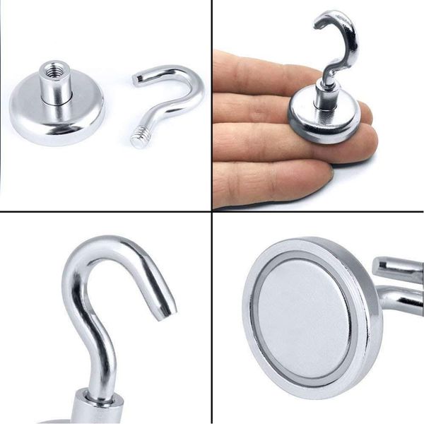 1/2/4pcs magnetic hook powerful hook magnet holder wall suction hook holder support hardware magnetic tool silver
1/2/4pcs magnetic hook powerful hook magnet holder wall suction hook holder support hardware magnetic tool silver