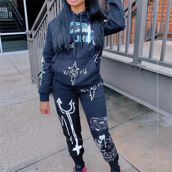women autumn winter 2 piece set casual hoodie pants printed tracksuit pullover sweatshirt trousers with pockets tracksuit suits x0923, Gray
women autumn winter 2 piece set casual hoodie pants printed tracksuit pullover sweatshirt trousers with pockets tracksuit suits x0923, Gray