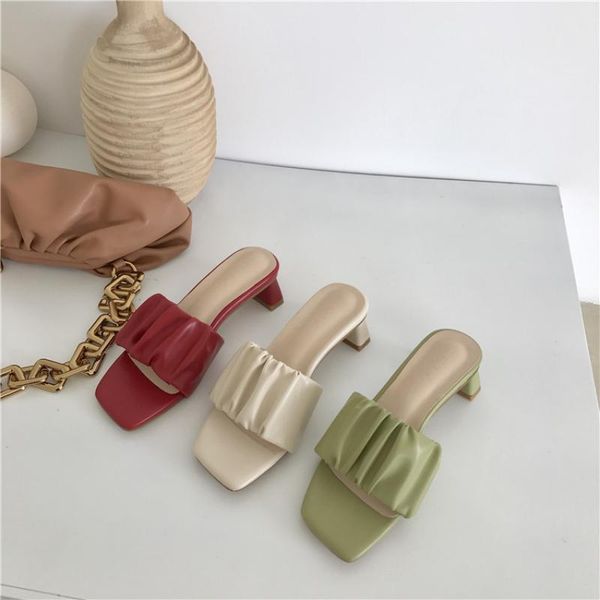 slippers 2021 fashion green red strappy mule heels sandals women summer high flip flops square toe slides party shoes, Black
slippers 2021 fashion green red strappy mule heels sandals women summer high flip flops square toe slides party shoes, Black